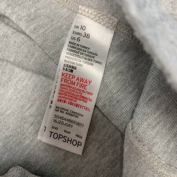 Topshop Gray Fleece Sweatpant Joggers Sz 6 - Picture 7 of 8